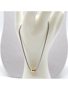 Lestage Cape Cod Sterling Silver 14kt Gold Bead Chain Anklet Bracelet 9.5 Inches